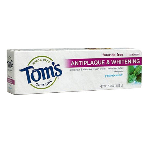 Toms Of Maine Antiplaque And Whitening Natural Toothpaste, Peppermint - 5.5 Oz